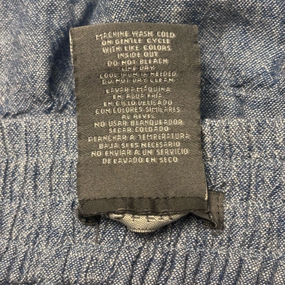 Matty M Tiered Midi Skirt Denim Blue Linen Blend Sz L Boho Feminine Pockets EUC - Picture 6 of 7